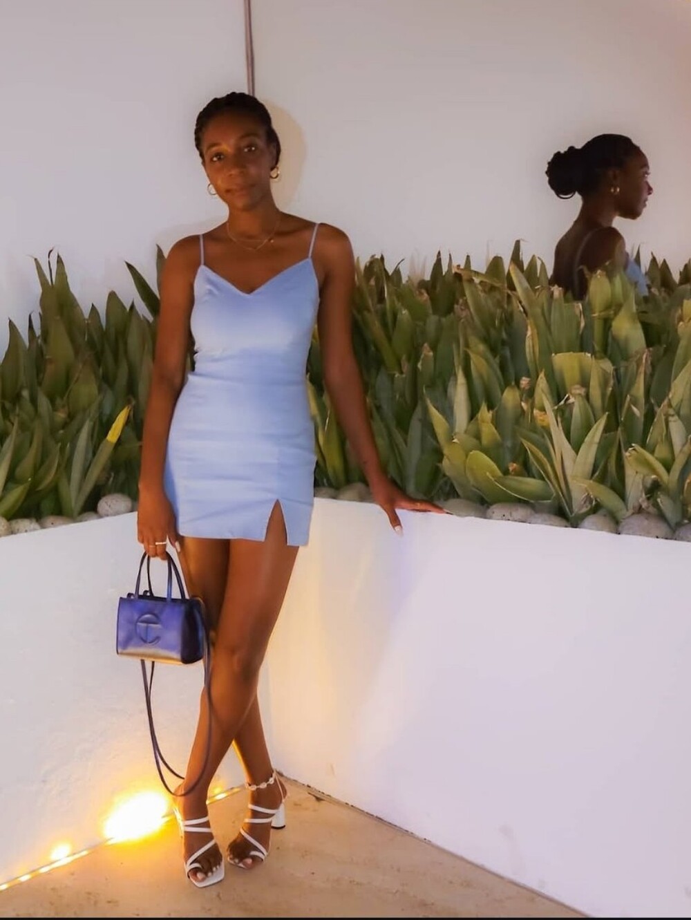 Urban Outfitters Light Blue Slip Mini Dress
